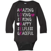 Amazing Loving Strong Happy Mother Baby Long Sleeve Bodysuit