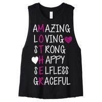 Amazing Loving Strong Happy Mother Women's Racerback Cropped Tank