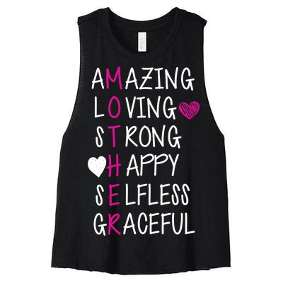 Amazing Loving Strong Happy Mother Women's Racerback Cropped Tank