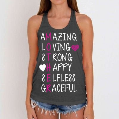 Amazing Loving Strong Happy Mother Women's Knotted Racerback Tank