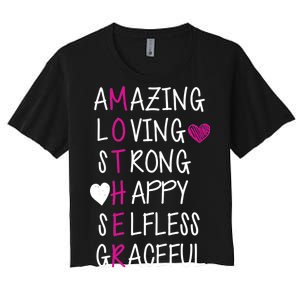 Amazing Loving Strong Happy Mother Women's Crop Top Tee