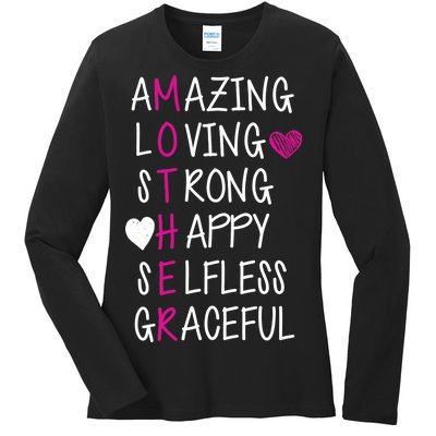 Amazing Loving Strong Happy Mother Ladies Long Sleeve Shirt