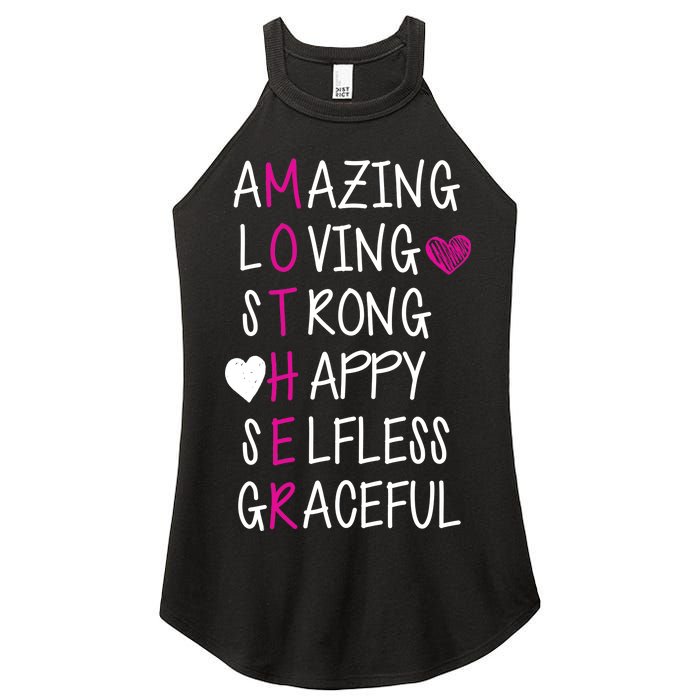 Amazing Loving Strong Happy Mother Women’s Perfect Tri Rocker Tank