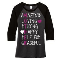 Amazing Loving Strong Happy Mother Women's Tri-Blend 3/4-Sleeve Raglan Shirt