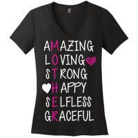 Amazing Loving Strong Happy Mother Women's V-Neck T-Shirt