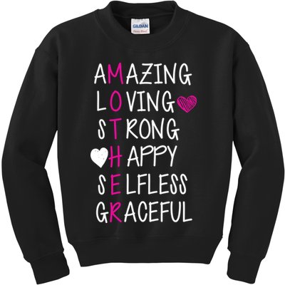Amazing Loving Strong Happy Mother Kids Sweatshirt