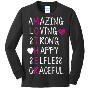 Amazing Loving Strong Happy Mother Kids Long Sleeve Shirt