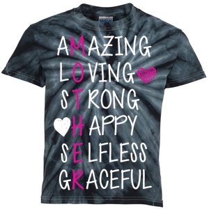 Amazing Loving Strong Happy Mother Kids Tie-Dye T-Shirt