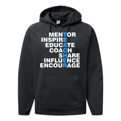 Amazing Teacher Mentor Performance Fleece Hoodie