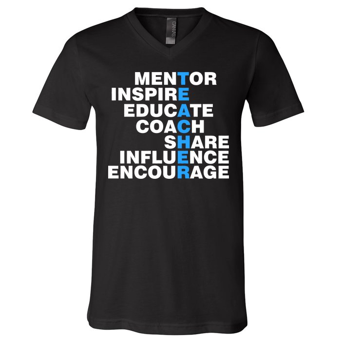 Amazing Teacher Mentor V-Neck T-Shirt