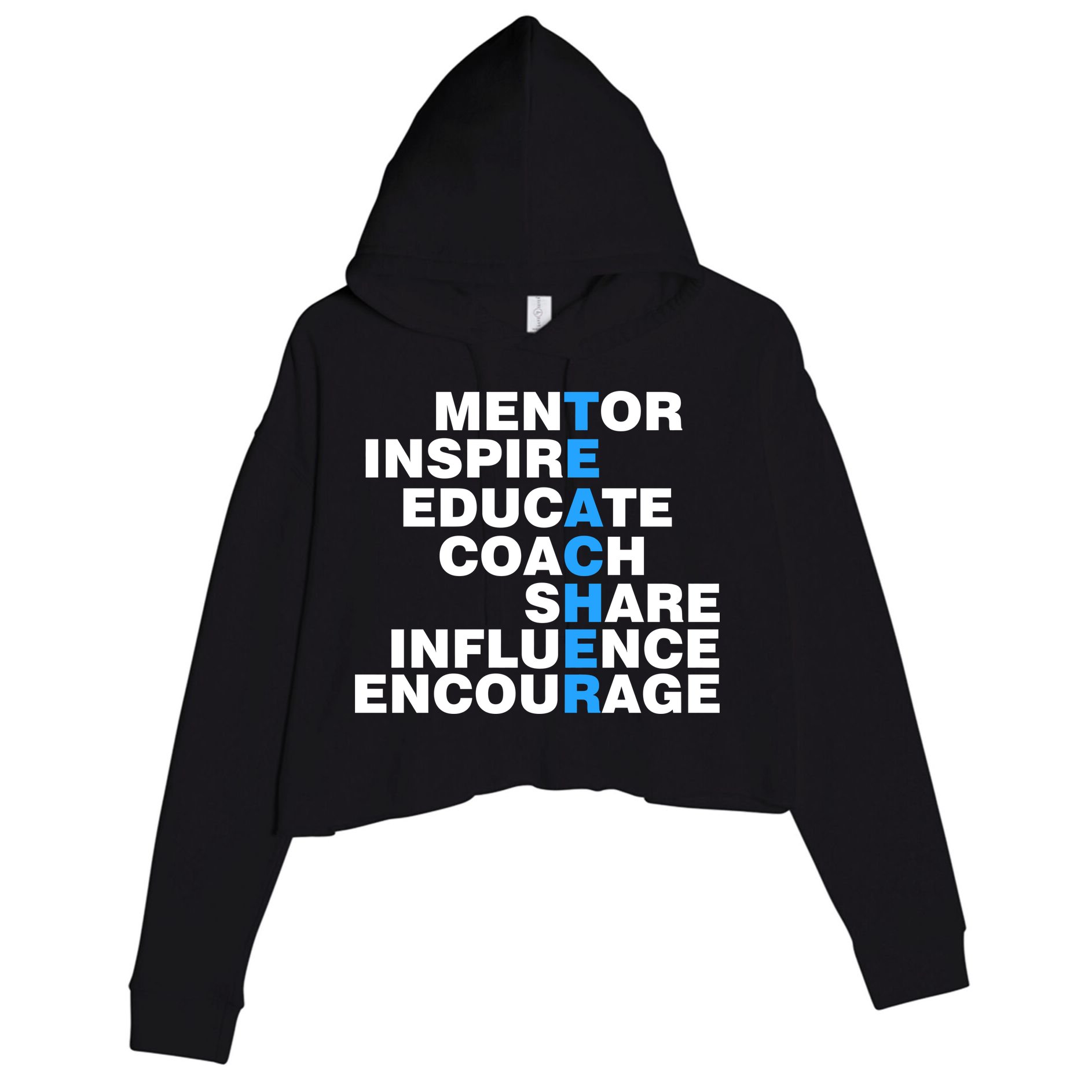 Amazing Teacher Mentor Crop Fleece Hoodie