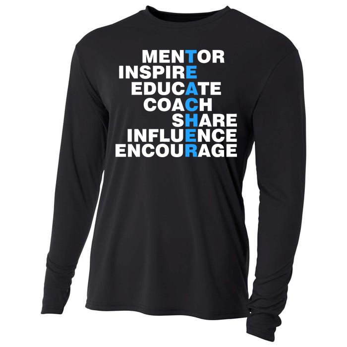 Amazing Teacher Mentor Cooling Performance Long Sleeve Crew