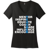 Amazing Teacher Mentor Women's V-Neck T-Shirt