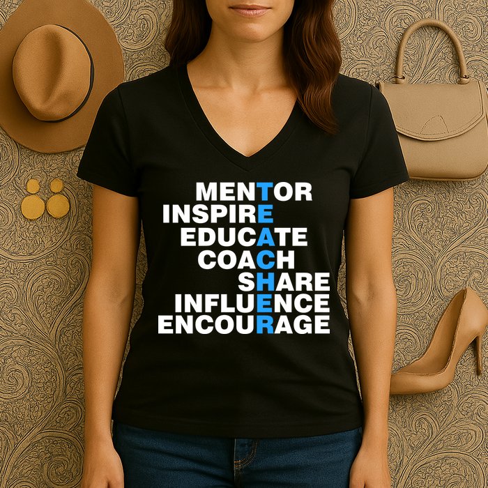 Amazing Teacher Mentor Women's V-Neck T-Shirt