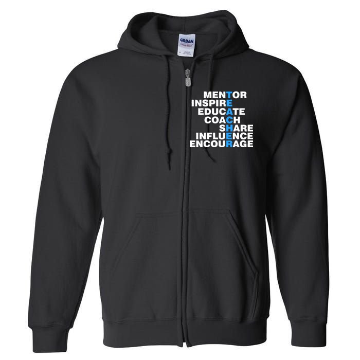 Amazing Teacher Mentor Full Zip Hoodie