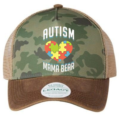 Autism Mama Bear Heart Puzzle Autism Awareness Day Gift Love Gift Legacy Tie Dye Trucker Hat