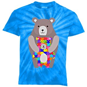 Autism Mama Bear Gift Cute Autistic Hoody Gift Kids Tie-Dye T-Shirt