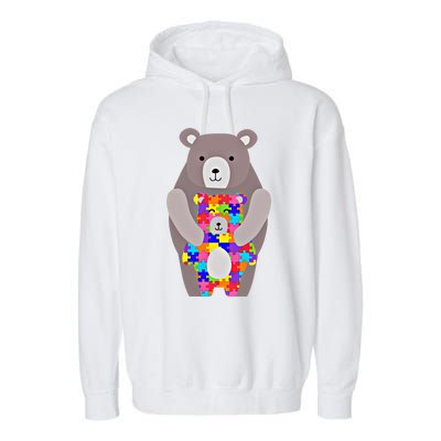 Autism Mama Bear Gift Cute Autistic Hoody Gift Garment-Dyed Fleece Hoodie