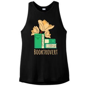 Aesthetic Minimalist Booktrovert Floral Bookish Book Reader Funny Gift Ladies PosiCharge Tri-Blend Wicking Tank