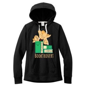 Aesthetic Minimalist Booktrovert Floral Bookish Book Reader Funny Gift Women's Fleece Hoodie