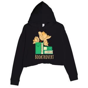 Aesthetic Minimalist Booktrovert Floral Bookish Book Reader Funny Gift Crop Fleece Hoodie