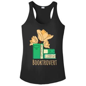 Aesthetic Minimalist Booktrovert Floral Bookish Book Reader Funny Gift Ladies PosiCharge Competitor Racerback Tank