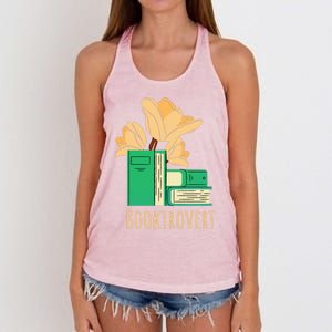 Aesthetic Minimalist Booktrovert Floral Bookish Book Reader Funny Gift Women's Knotted Racerback Tank