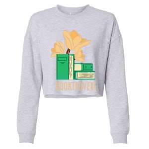 Aesthetic Minimalist Booktrovert Floral Bookish Book Reader Funny Gift Cropped Pullover Crew