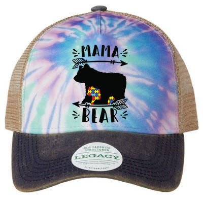 Autism Mama Bear Meaningful Gift Autism Mom Cool Gift Legacy Tie Dye Trucker Hat