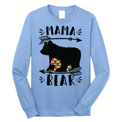Autism Mama Bear Meaningful Gift Autism Mom Cool Gift Long Sleeve Shirt