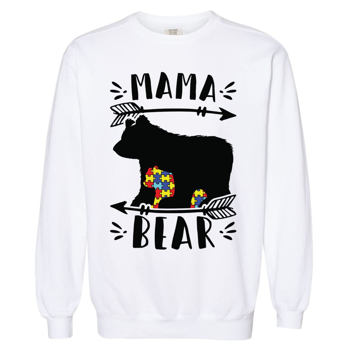 Autism Mama Bear Meaningful Gift Autism Mom Cool Gift Garment-Dyed Sweatshirt