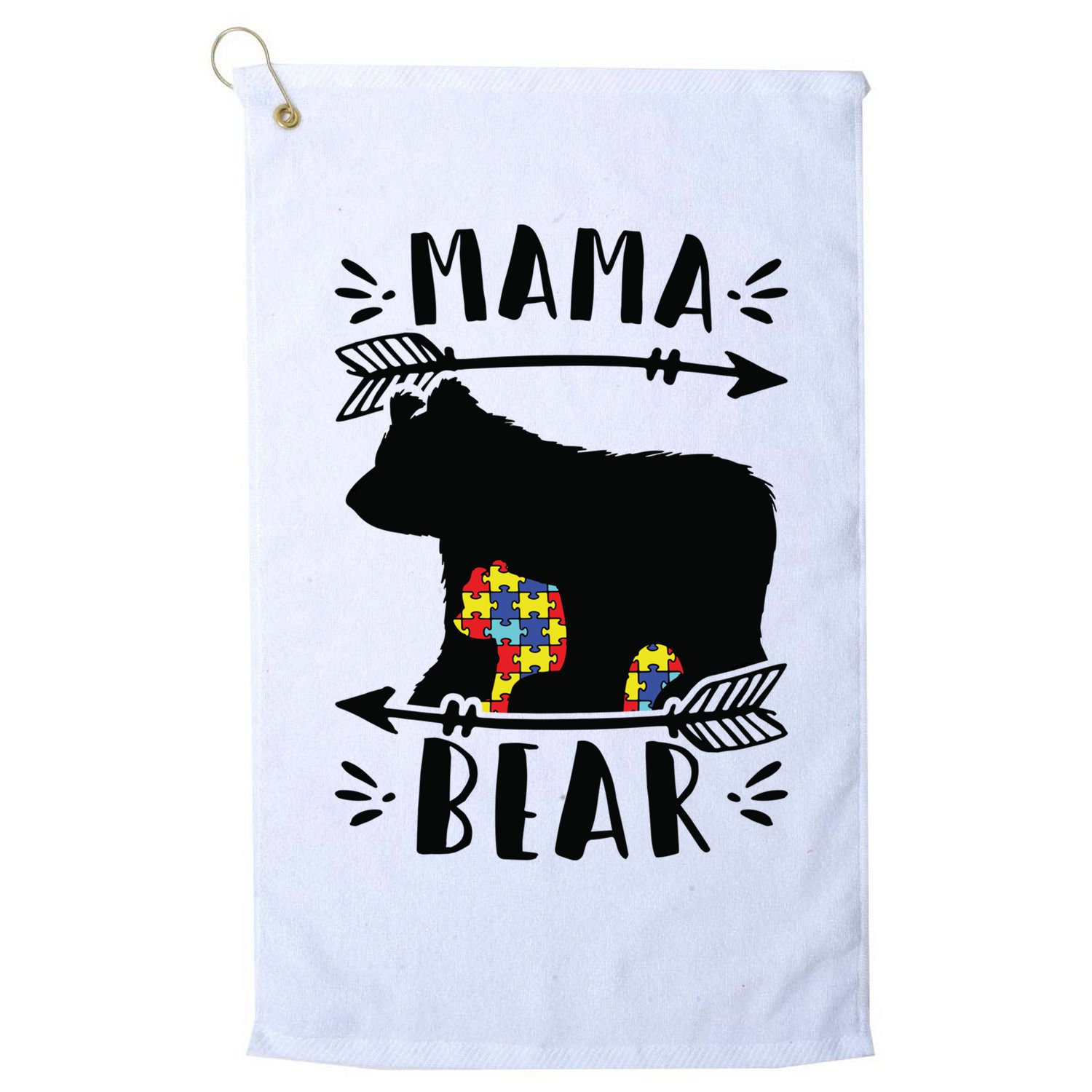 Autism Mama Bear Meaningful Gift Autism Mom Cool Gift Golf Towel