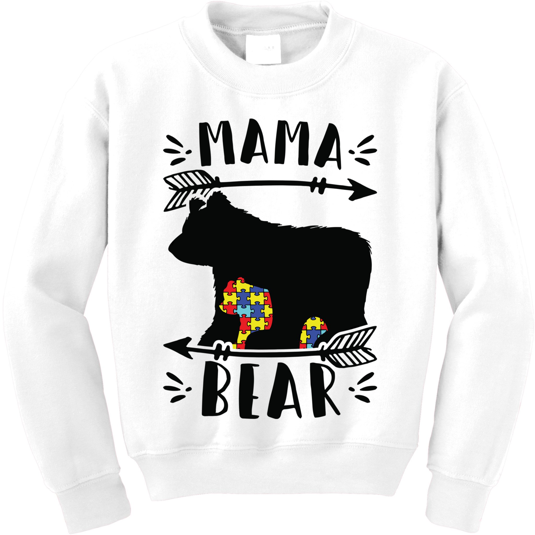 Autism Mama Bear Meaningful Gift Autism Mom Cool Gift Kids Sweatshirt
