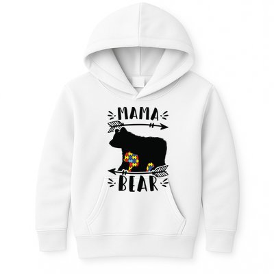 Autism Mama Bear Meaningful Gift Autism Mom Cool Gift Kids Hoodie