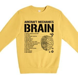 Aircraft Mechanic Brain Aircraft Mechanic Gift Premium Crewneck Sweatshirt