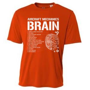 Aircraft Mechanic Brain Aircraft Mechanic Gift Cooling Performance Crew T-Shirt