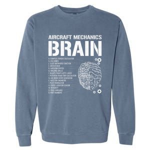 Aircraft Mechanic Brain Aircraft Mechanic Gift Garment-Dyed Sweatshirt