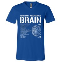 Aircraft Mechanic Brain Aircraft Mechanic Gift V-Neck T-Shirt