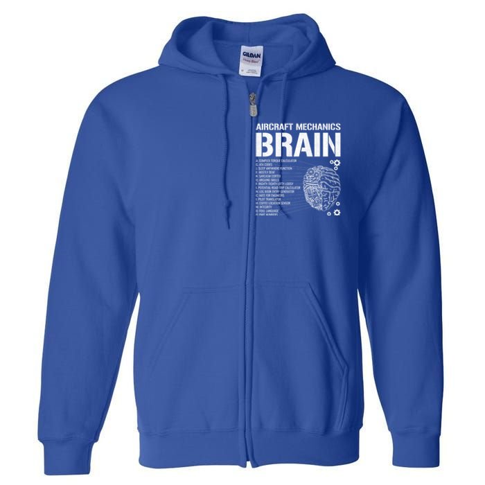 Aircraft Mechanic Brain Aircraft Mechanic Gift Full Zip Hoodie