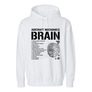 Aircraft Mechanic Brain Aircraft Mechanic Gift Garment-Dyed Fleece Hoodie