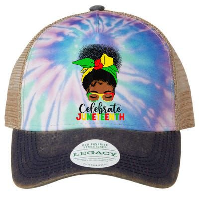 Awesome Messy Bun Celebrate Juneteenth Black History Women Legacy Tie Dye Trucker Hat