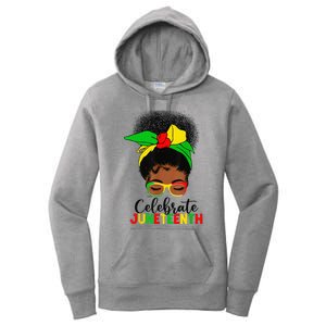 Awesome Messy Bun Celebrate Juneteenth Black History Women Women's Pullover Hoodie