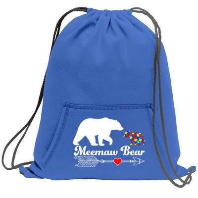 Autism Meemaw Bear Puzzle Autism Awareness Autistic Support Gift Sweatshirt Cinch Pack Bag