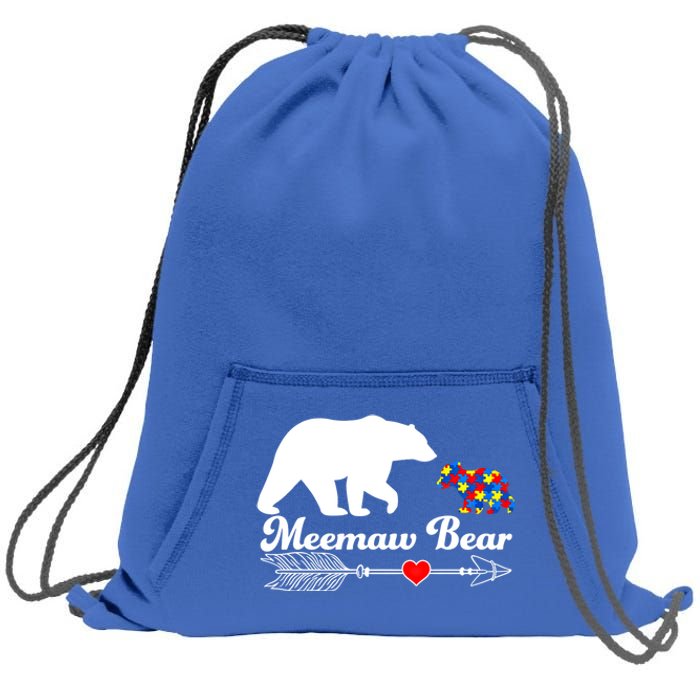 Autism Meemaw Bear Puzzle Autism Awareness Autistic Support Gift Sweatshirt Cinch Pack Bag