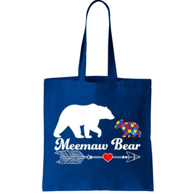 Autism Meemaw Bear Puzzle Autism Awareness Autistic Support Gift Tote Bag