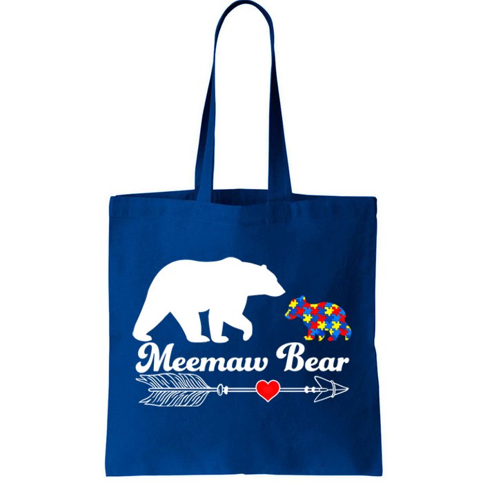 Autism Meemaw Bear Puzzle Autism Awareness Autistic Support Gift Tote Bag