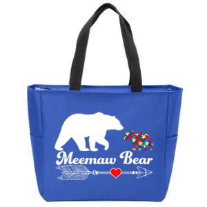 Autism Meemaw Bear Puzzle Autism Awareness Autistic Support Gift Zip Tote Bag