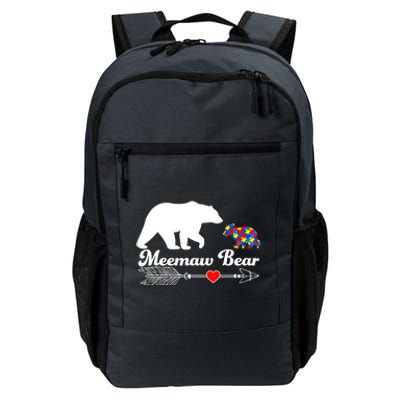 Autism Meemaw Bear Puzzle Autism Awareness Autistic Support Gift Daily Commute Backpack