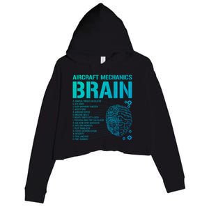 Aircraft Mechanic Brain Aircraft Mechanic Gift Crop Fleece Hoodie