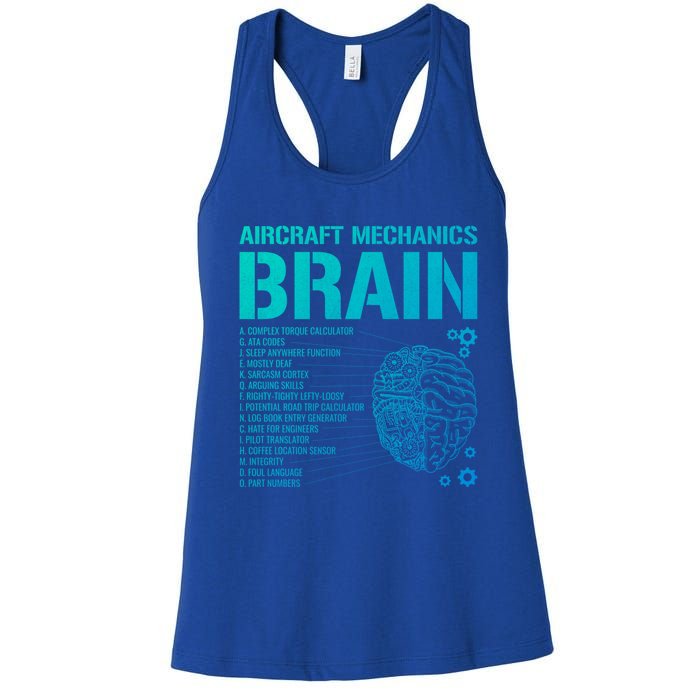 Aircraft Mechanic Brain Aircraft Mechanic Gift Women's Racerback Tank